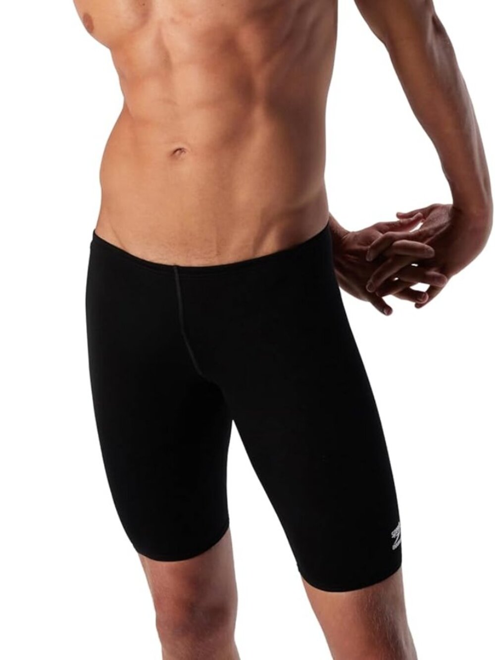 NWOT Speedo Mens Black Swimsuit Jammer Endurance+ Solid USA Adult SZ 38